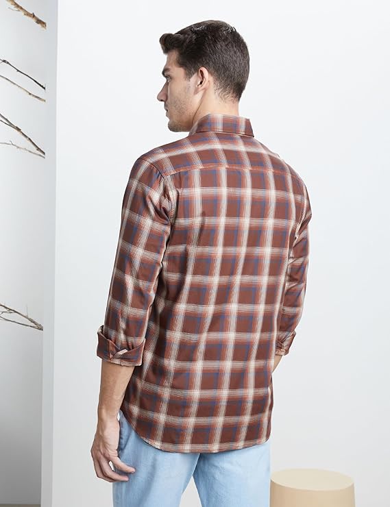 Men’s Checkered Casual Shirt – Regular Fit | Full Sleeves | 100% Pure Cotton