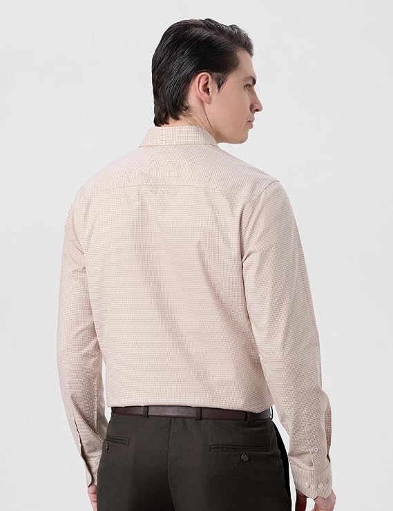 Men’s 100% Cotton Formal Shirt | Textured Self Design | Regular Fit | Taped Construction
